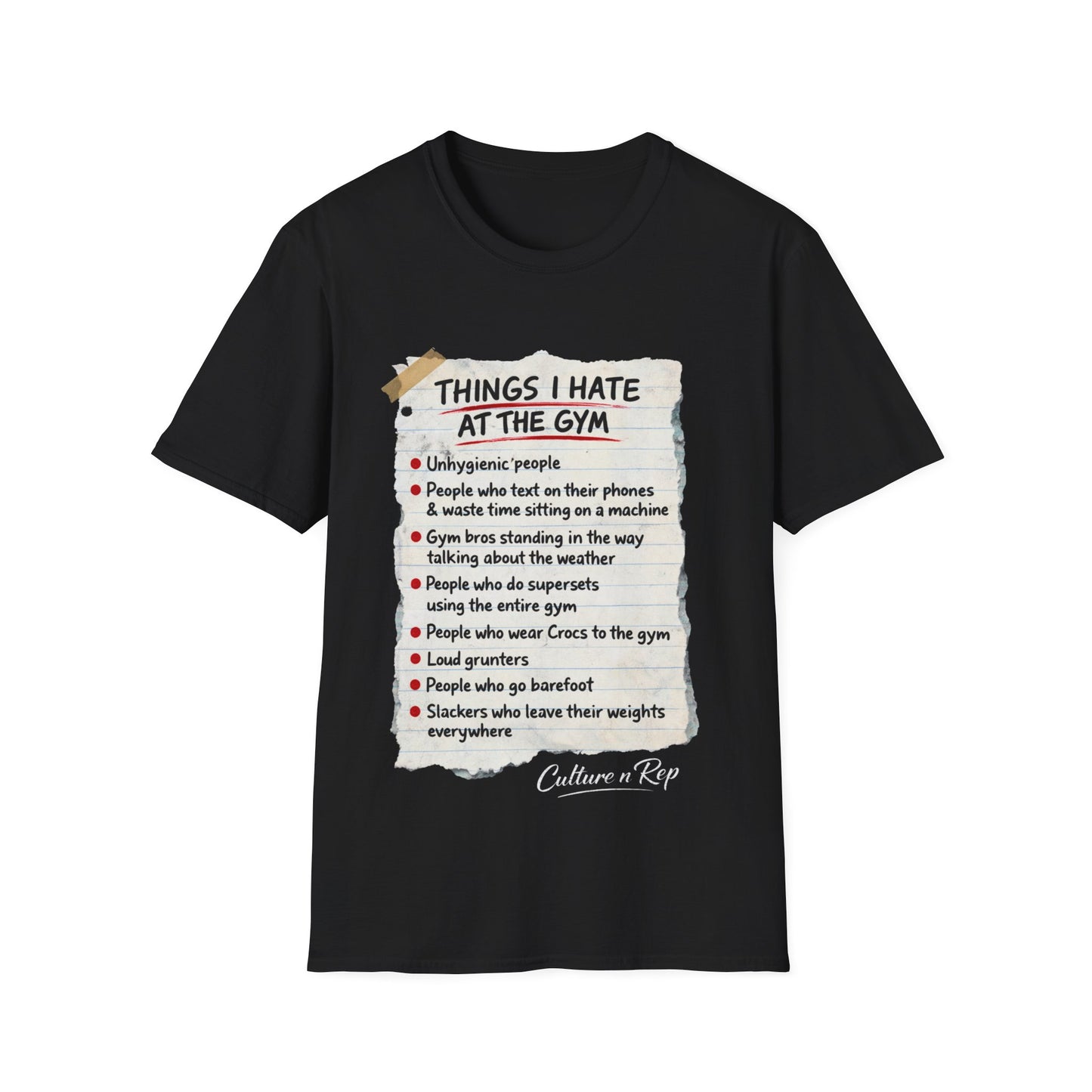 "Things I Hate at the Gym" Funny Workout Tee