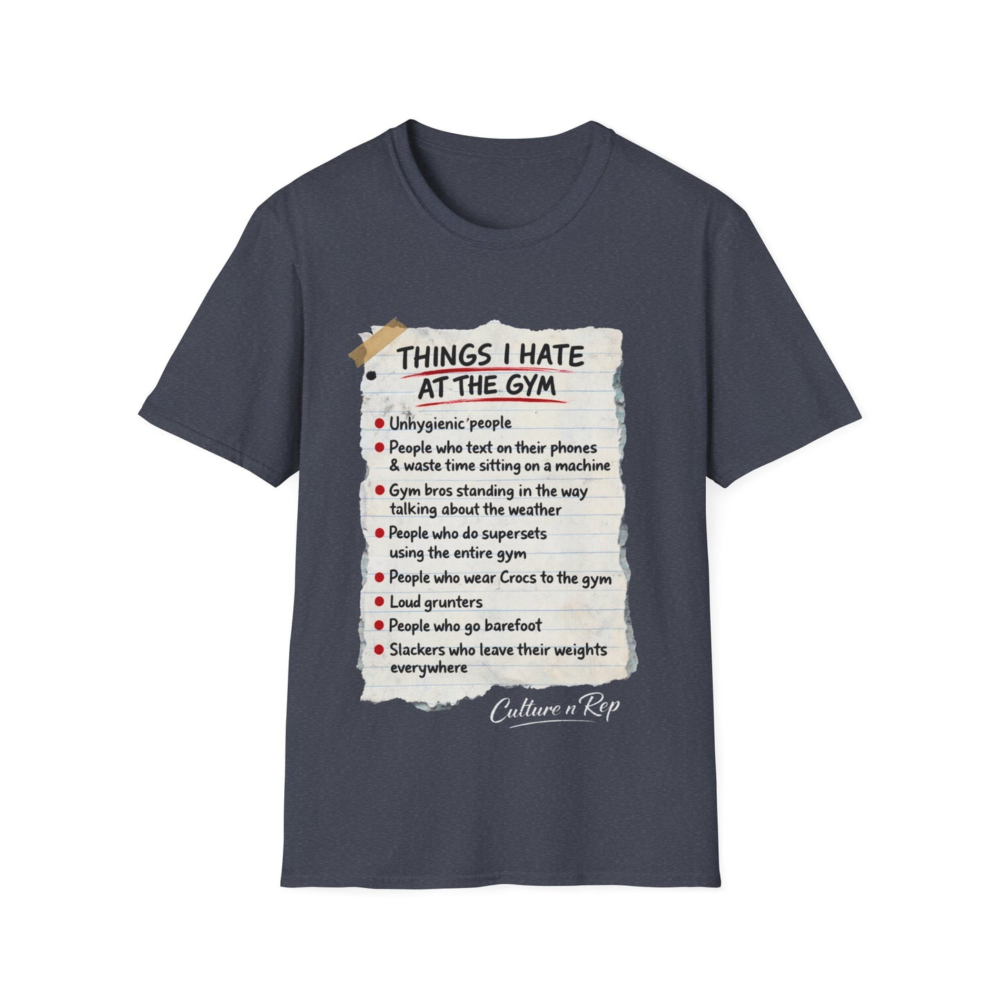 "Things I Hate at the Gym" Funny Workout Tee