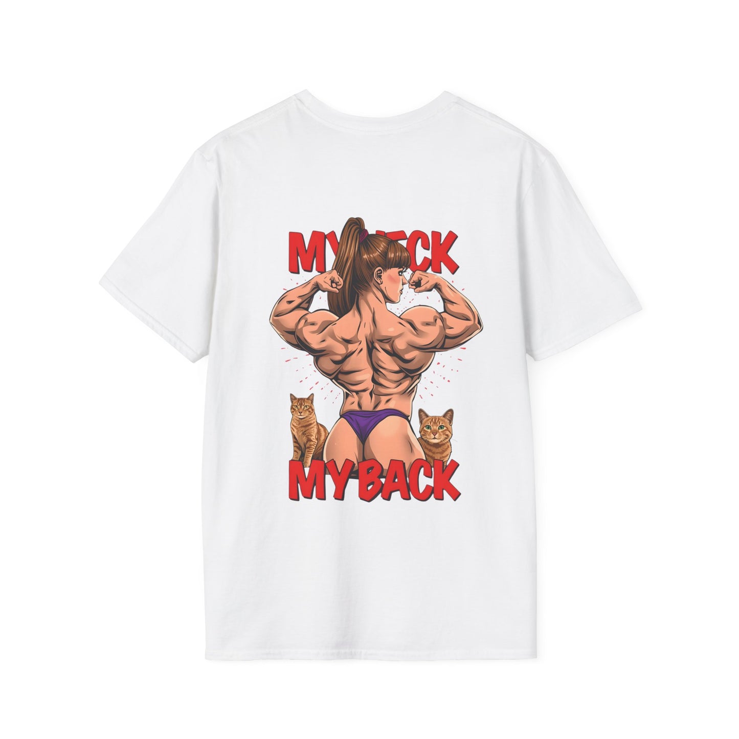 Culture Rep  cheeky "My Back" Graphic T-Shirt — Muscle Girl & Cats Fitness Tee
